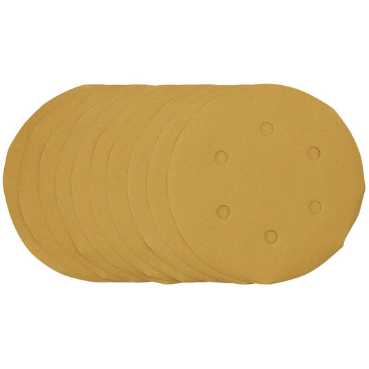 Draper Gold Sanding Discs with Hook & Loop, 150mm, 400 Grit (Pack of 10) - 64282