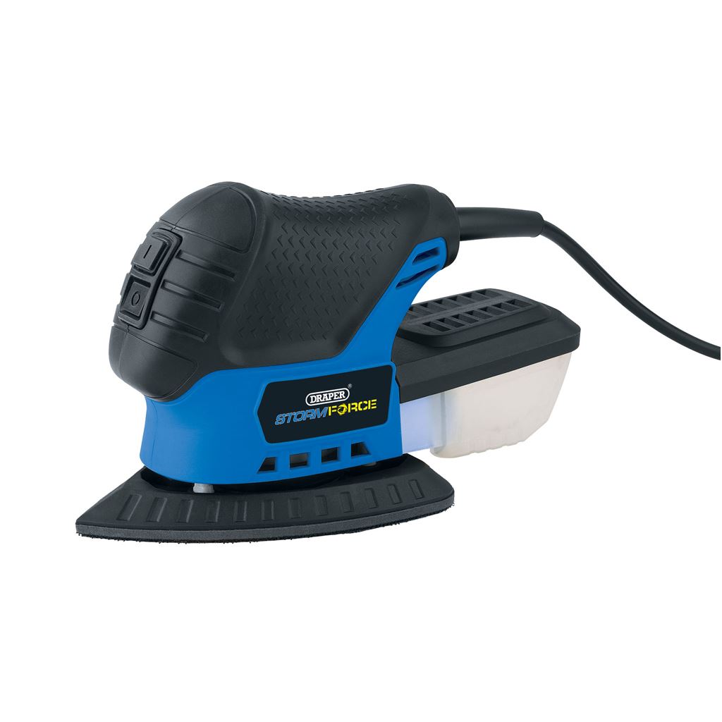 Draper 75W TRI PALM ELECTRIC DETAIL PALM SANDER SHEET & 24 Sanding Sheets 02063