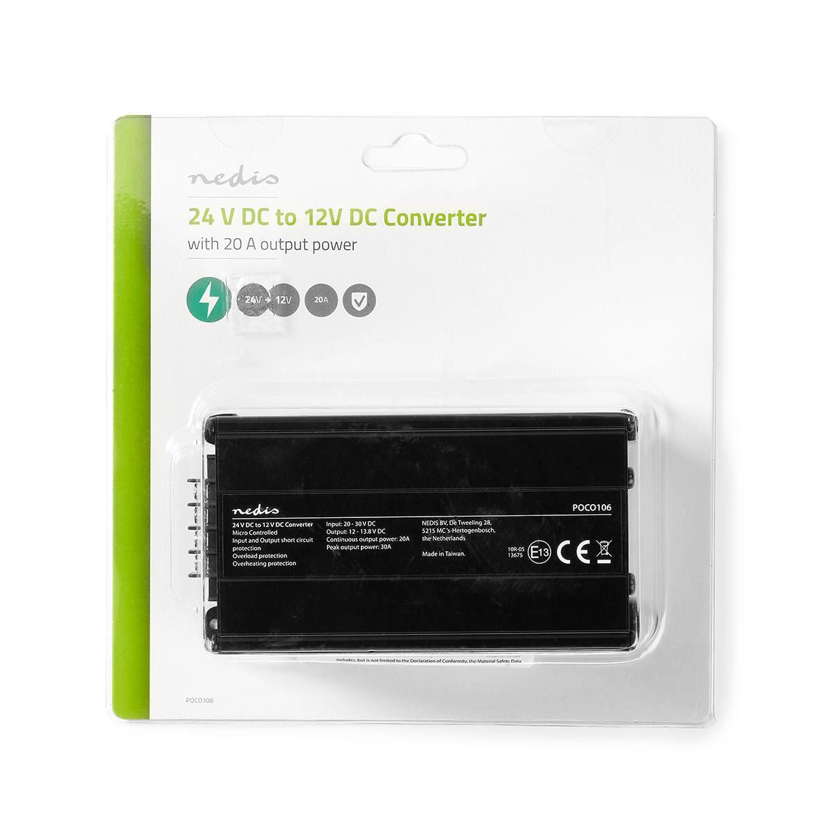 Nedis Power Converter 24V DC to 12V DC 20 A Output POCO106