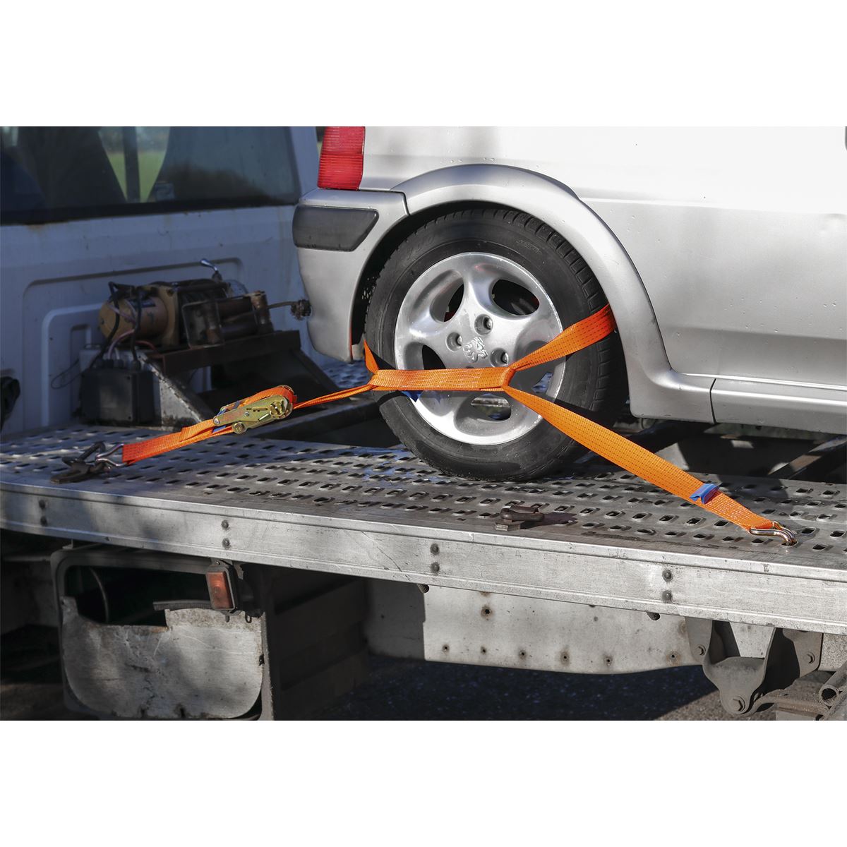 Sealey Car Transporter Ratchet Tie Down 50mmx3m 5000kg Load Test TDRWA