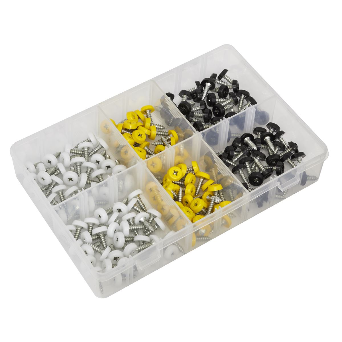 Numberplate Screw Assortment 195pc 4.8mm x 18mm - Plastic Enclosed Head AB195NP