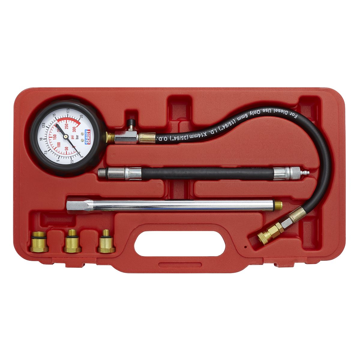 Sealey Petrol Engine Compression Tester Deluxe Kit 6pc VSE300D