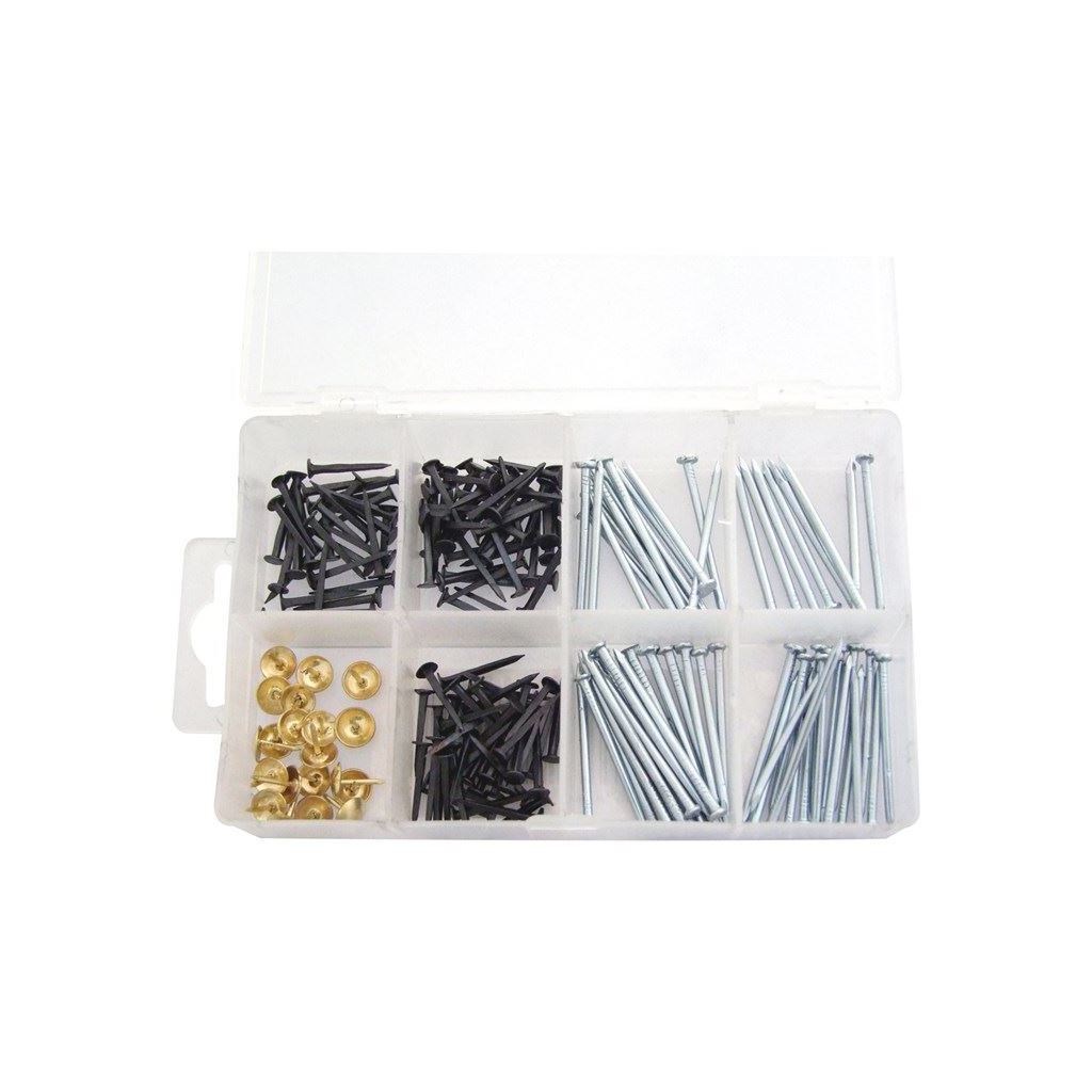 500pc Assorted Nails & Carpet Tacks Set Push Pins Thumbback Brads Flathead Mixed - S5800