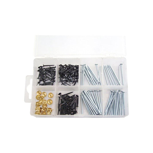 500pc Assorted Nails & Carpet Tacks Set Push Pins Thumbback Brads Flathead Mixed - S5800