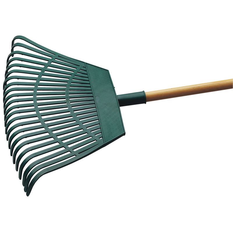 Draper 3083P Plastic Garden Leaf Rake Leaves Gardening 500mm Wooden Handle - 31069