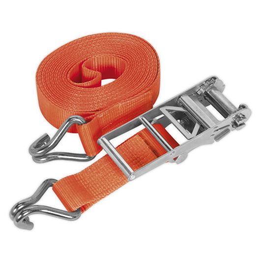 Sealey Ratchet Tie Down 75mm x 8m Poly Web 10000kg Load Test TD10008J