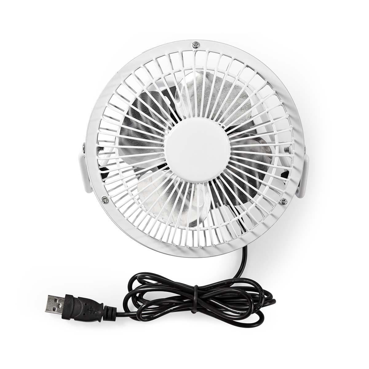 Nedis Metal Mini Fan 10cm Diameter USB powered White FNDK1WT10