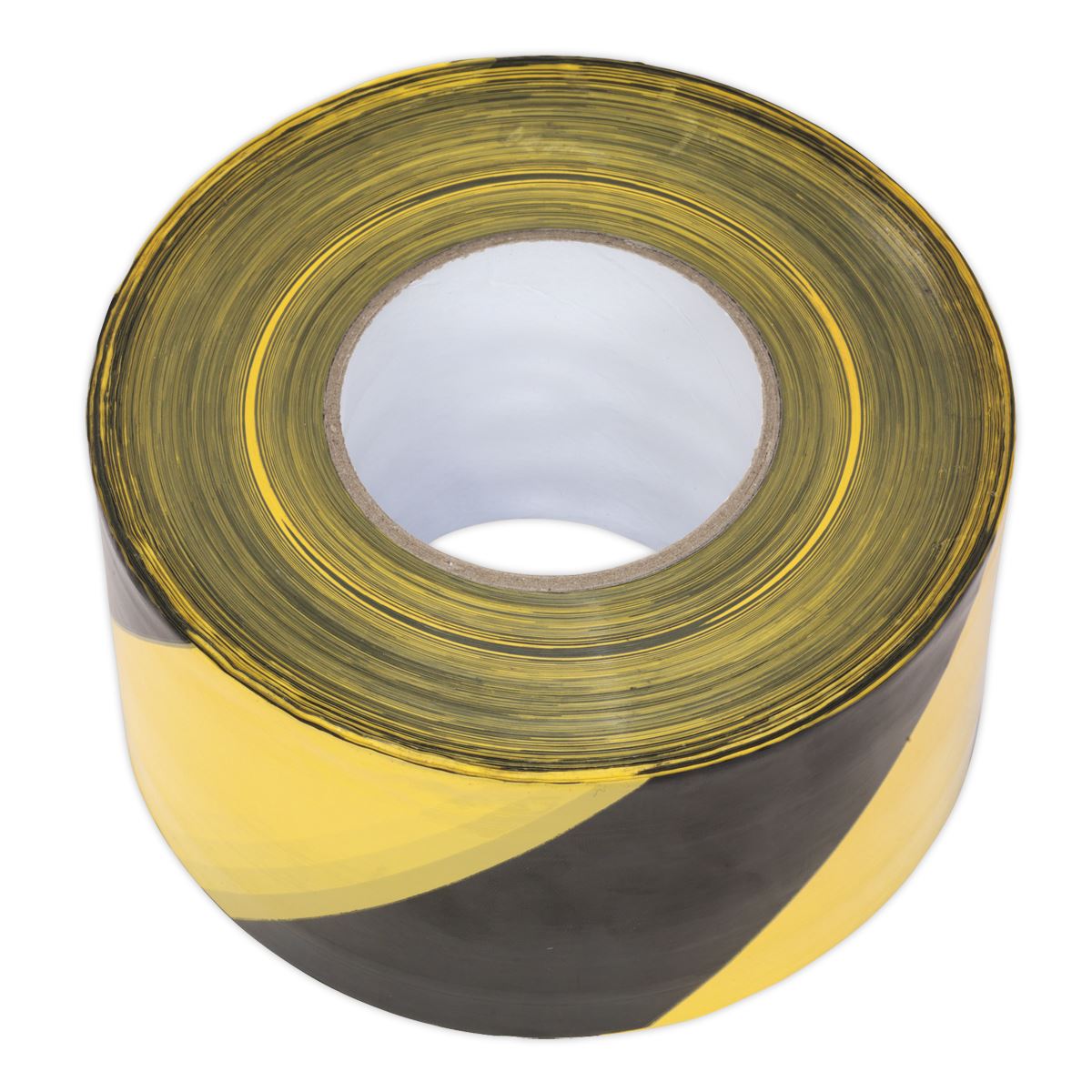 Sealey Hazard Barrier Tape 80mm x 100m Black/Yellow Non-Adhesive BTBY