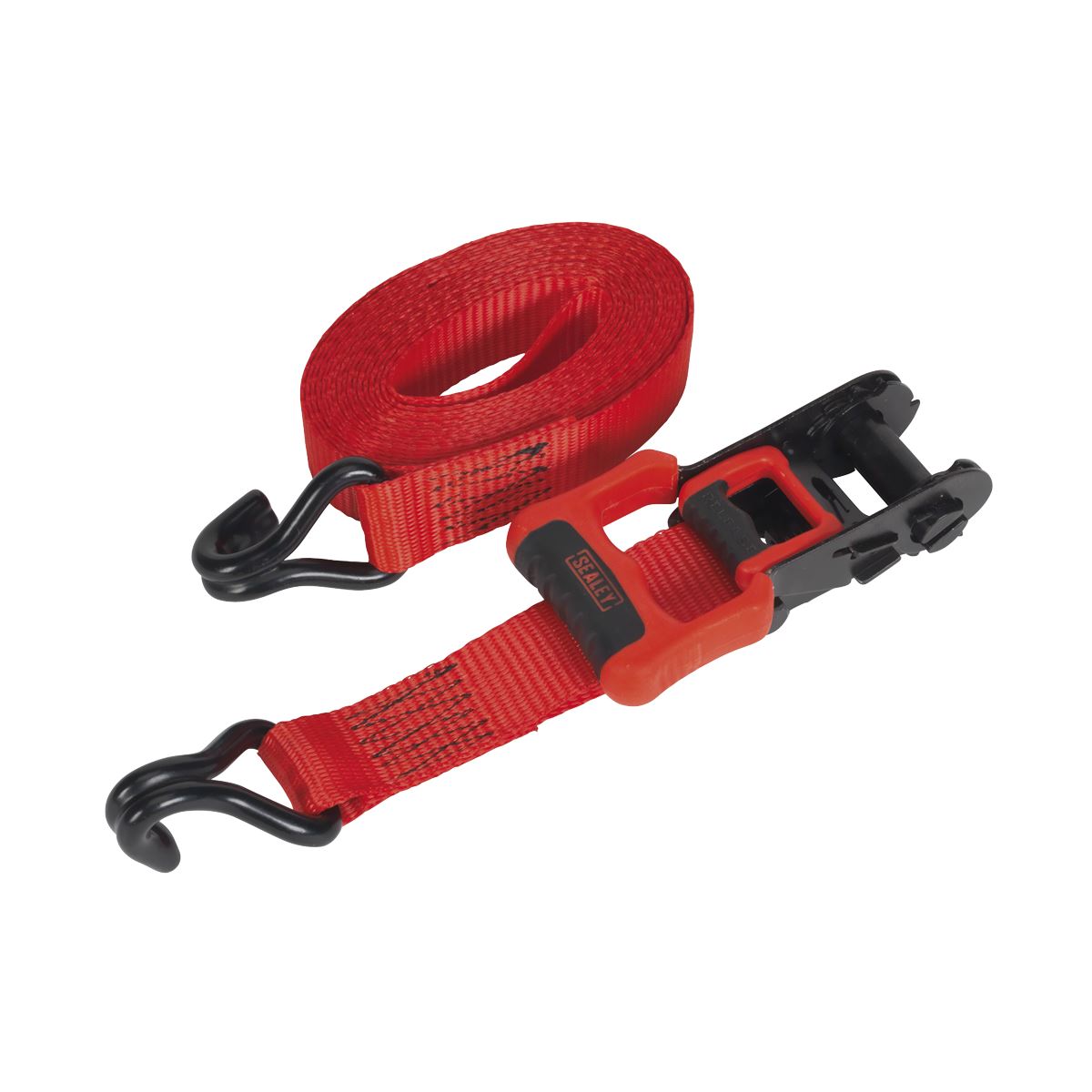 Sealey Ratchet Tie Down 32mmx4.9m Poly Web 1200kg - 1 Pair TD41248JD