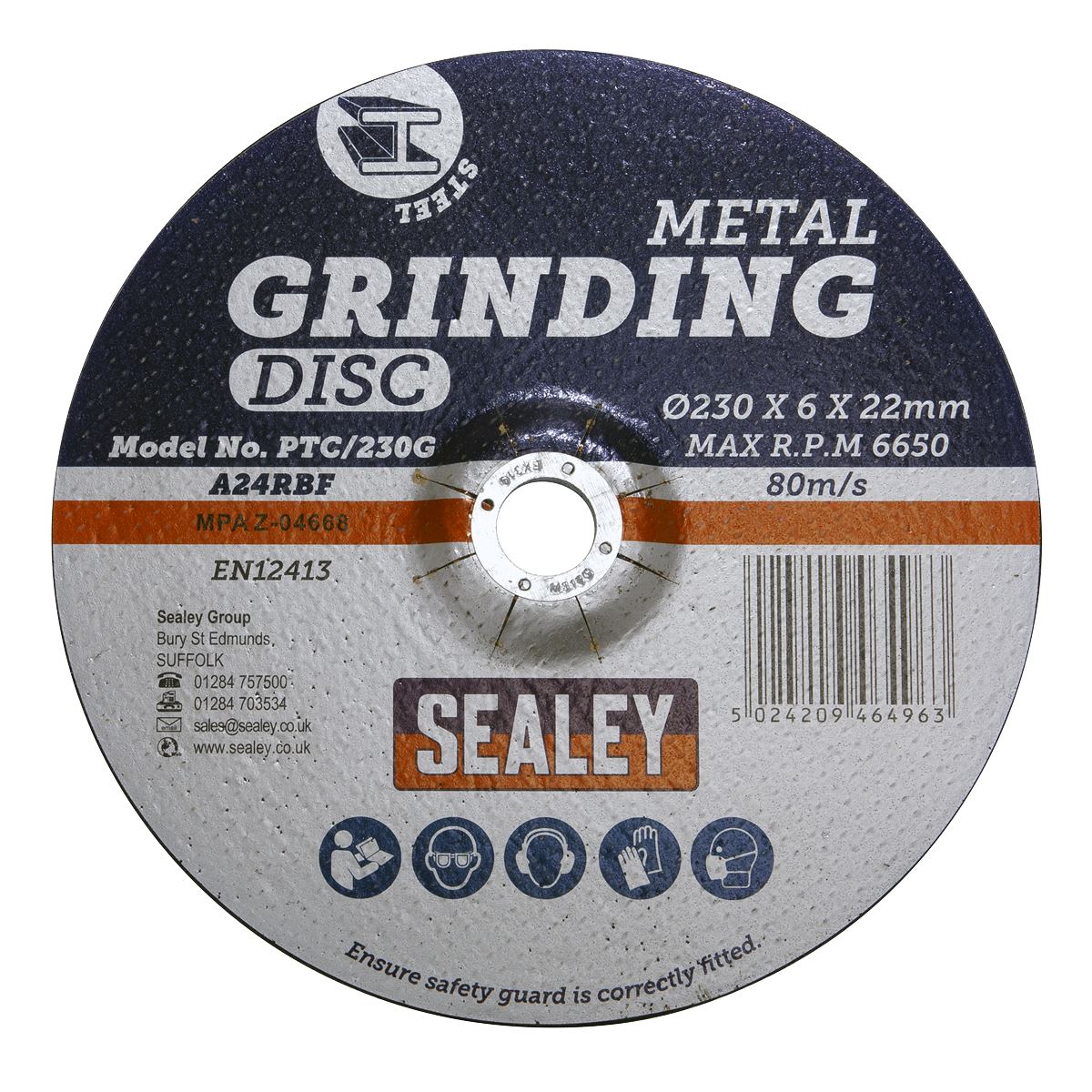 Sealey Grinding Disc 230 x 6mm 22mm Bore PTC/230G