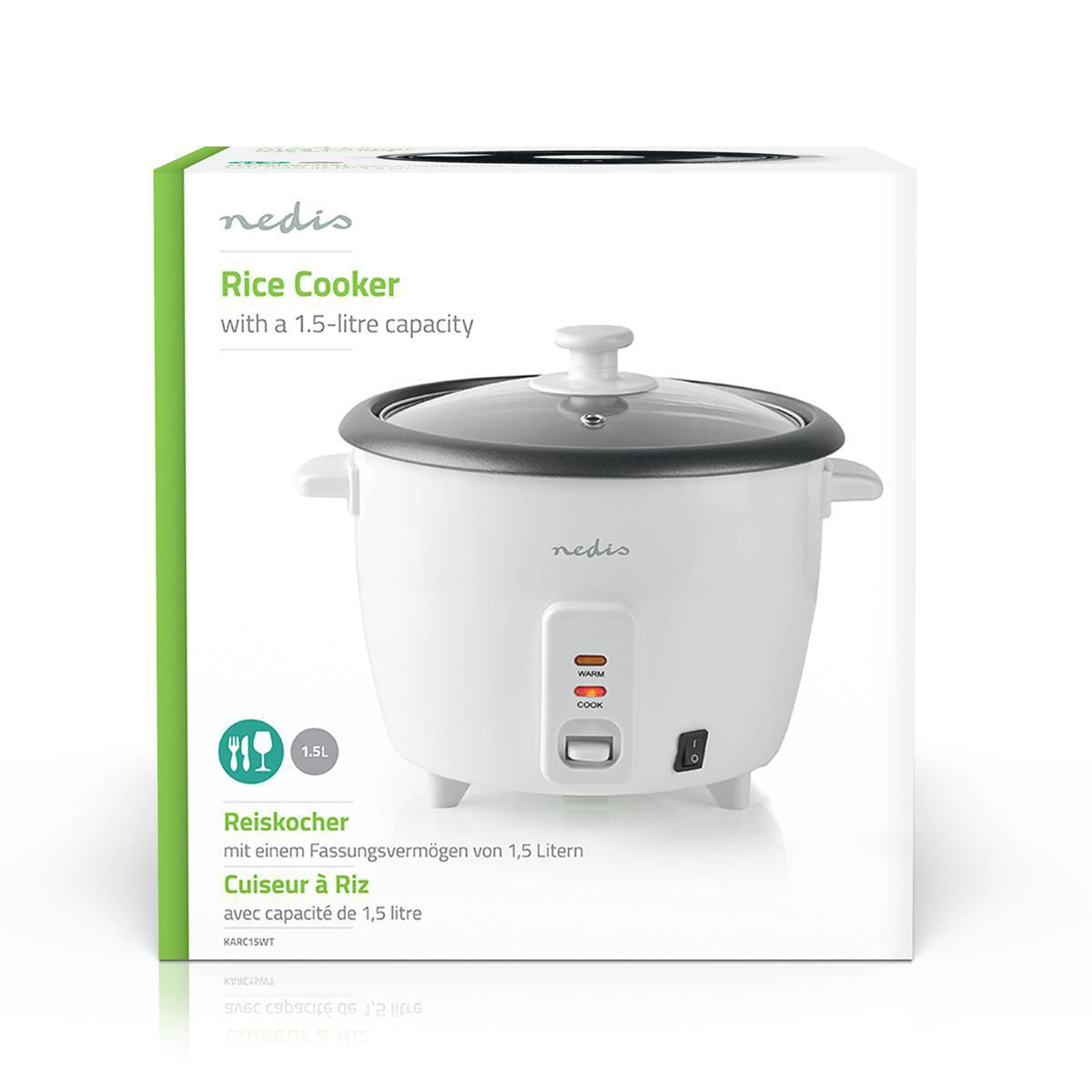 Nedis Rice Cooker 500 Watt 1.5L White