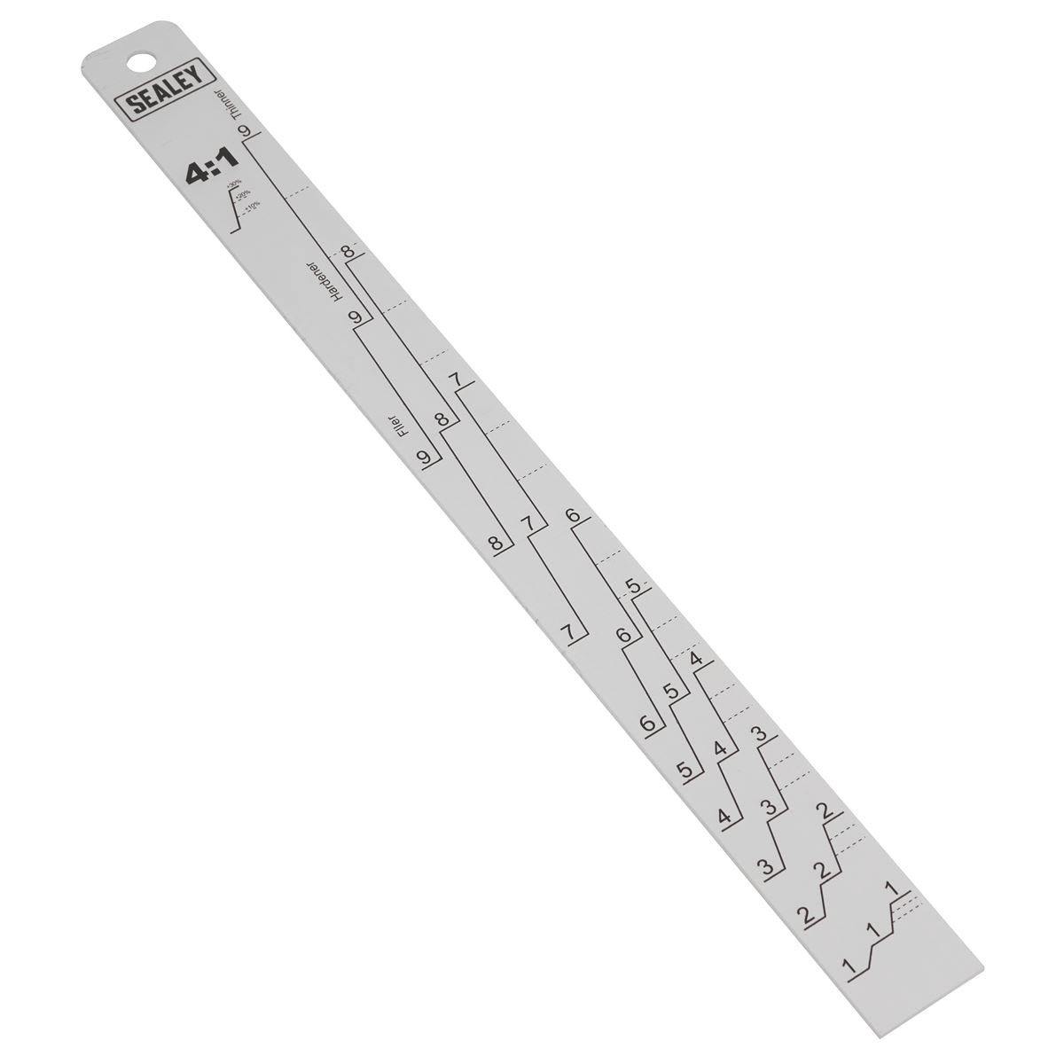 Sealey Aluminium Paint Measuring Stick 2:1/4:1 PA04