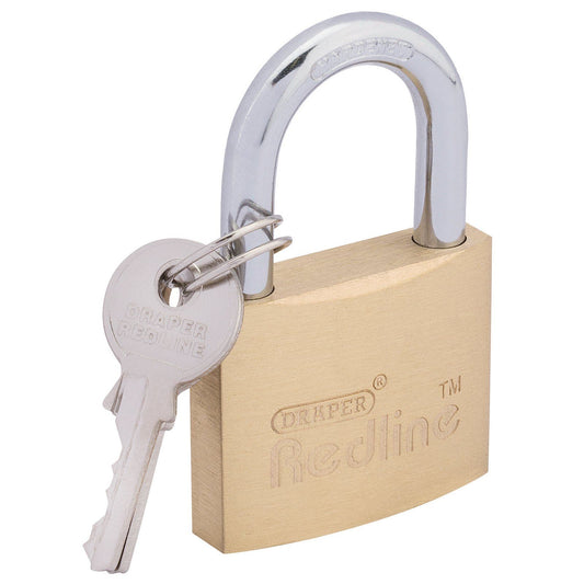 Genuine Draper 40mm Brass Cylinder Padlock with 3 keys 68022