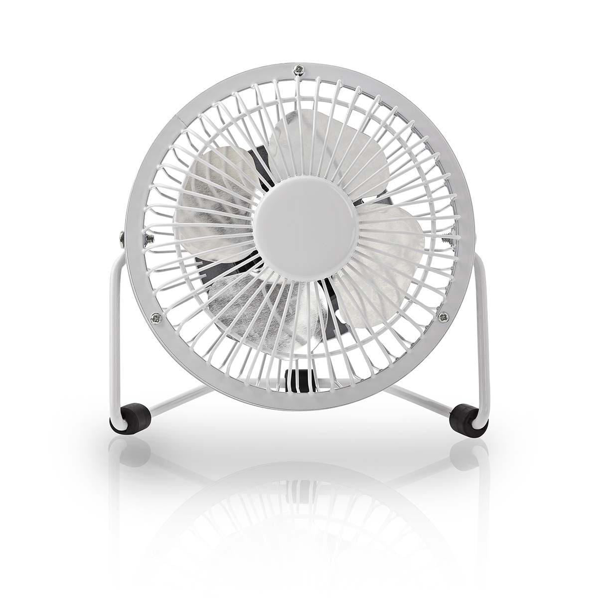 Nedis Metal Mini Fan 10cm Diameter USB powered White FNDK1WT10