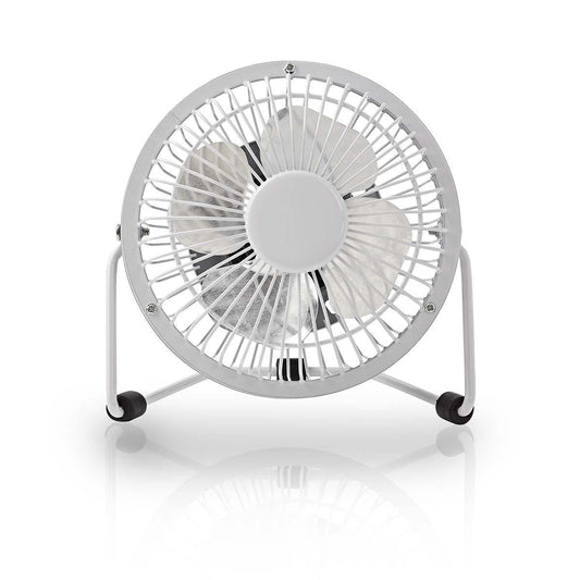 Nedis Metal Mini Fan 10cm Diameter USB powered White FNDK1WT10