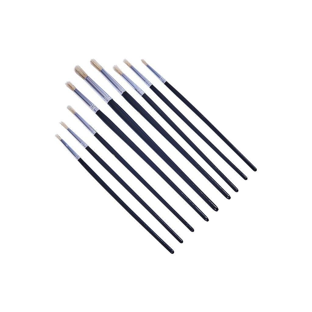 Amtech 9 Piece Round Tip Artist Paint Brush Set Professional Quality Art & Craft - S4135