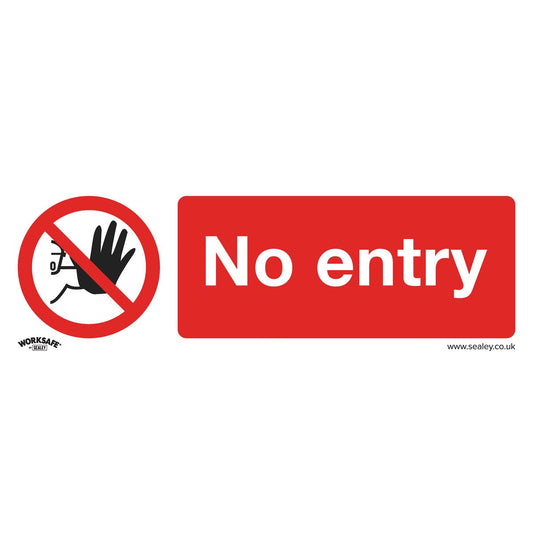 Sealey Safety Sign - No Entry - Self-Adhesive Vinyl - Pack of 10 SS14V10