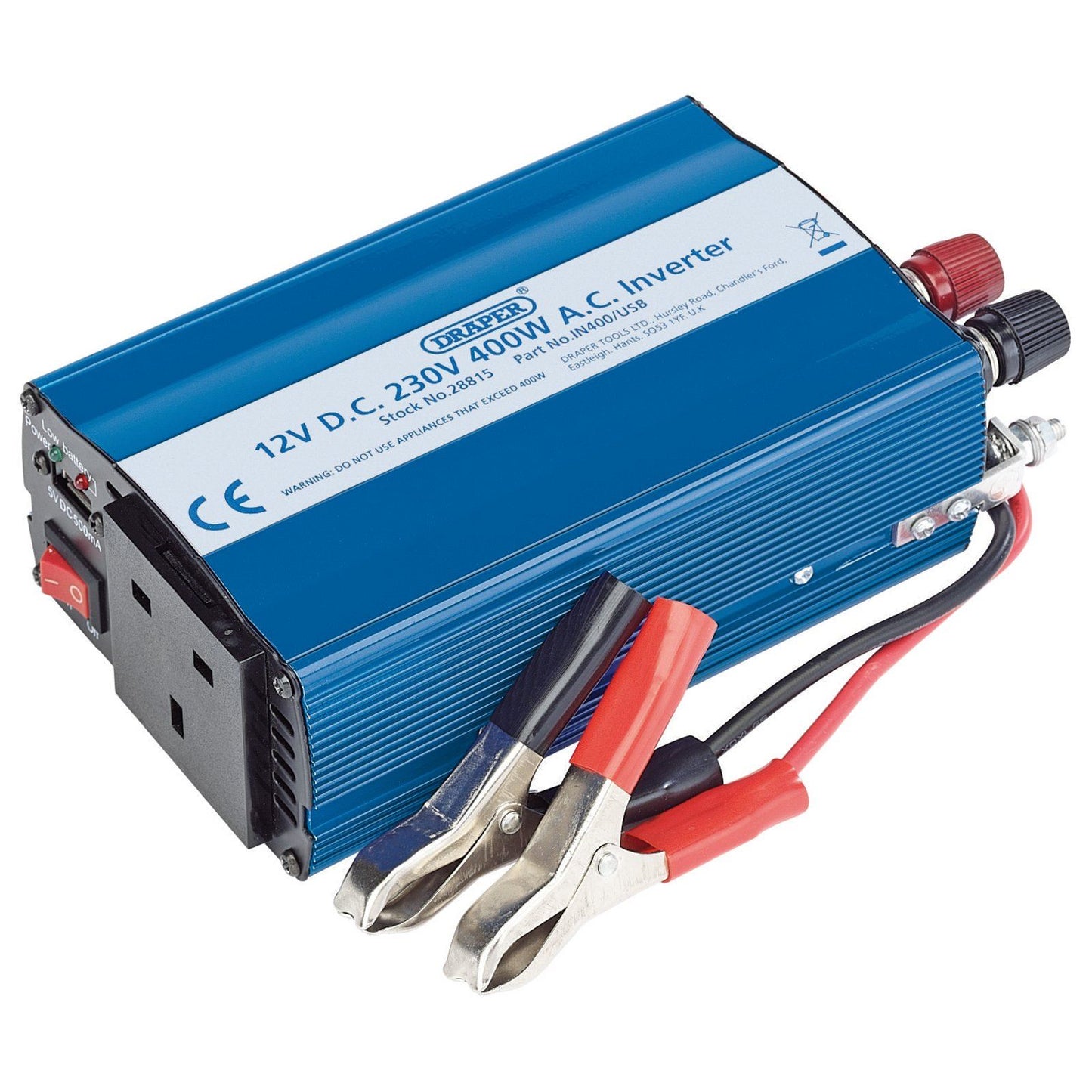 Draper 12V 400W DC-AC Inverter - 28815