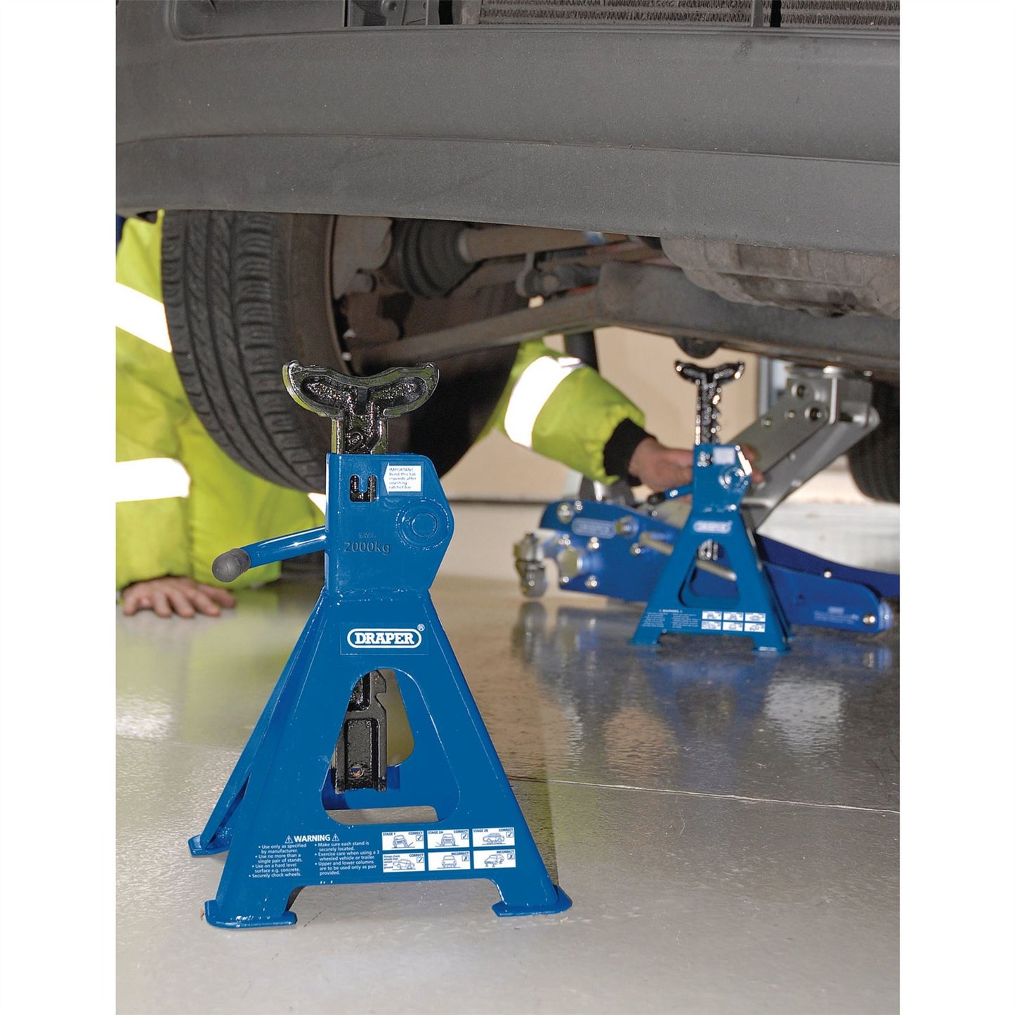 Draper 2 Tonne Ratcheting Axle Stands (Pair) - 30878