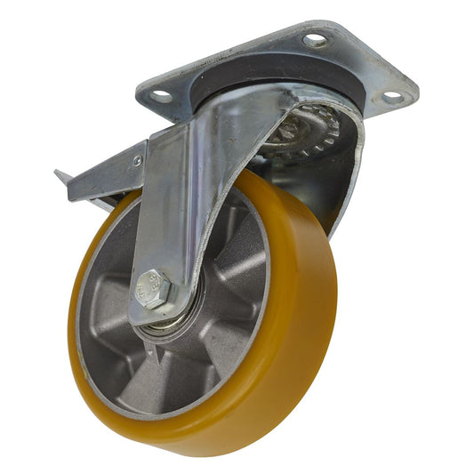 Sealey Castor Wheel Swivel Plate with Total Lock 160mm SCW5160SPL