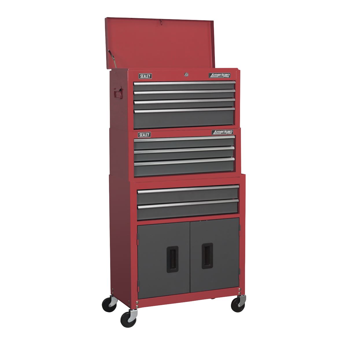 Sealey Rollcab, Mid-Box & Topchest Stack - Red AP2200BBSTACK