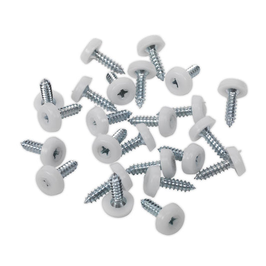 Sealey Numberplate Screw Plastic Head 4.8 x 18mm White Pack of 50 PTNP1