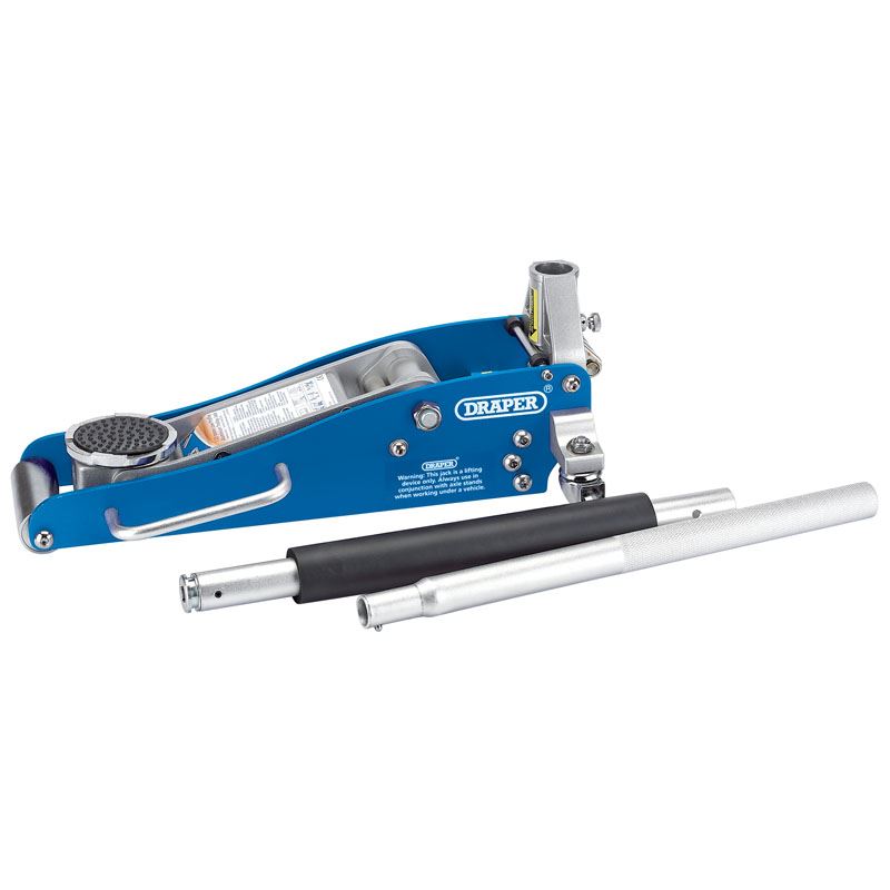 Draper 1.25 Tonne Low Profile Aluminium Trolley Jack Lifting range 85 - 370mm - 31242