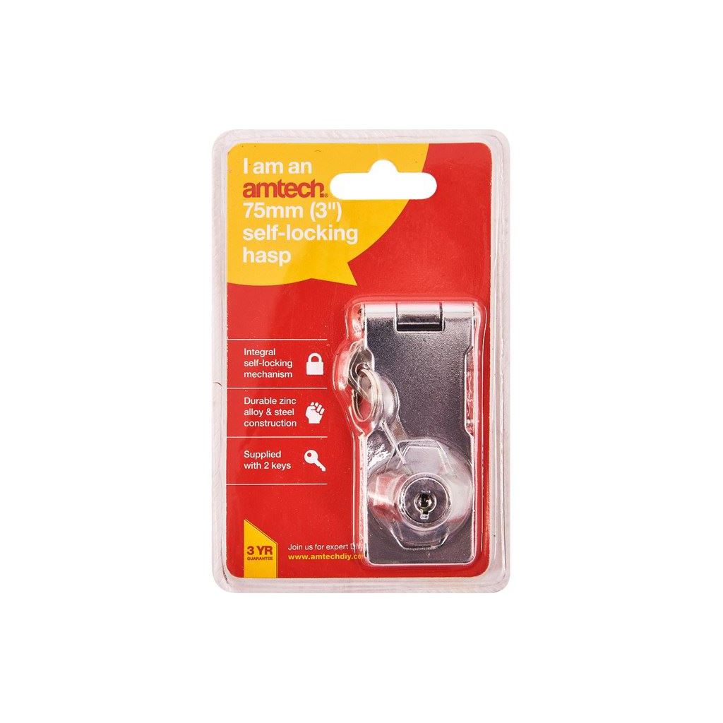 Amtech 75mm (3") Self Locking Hasp - T1890