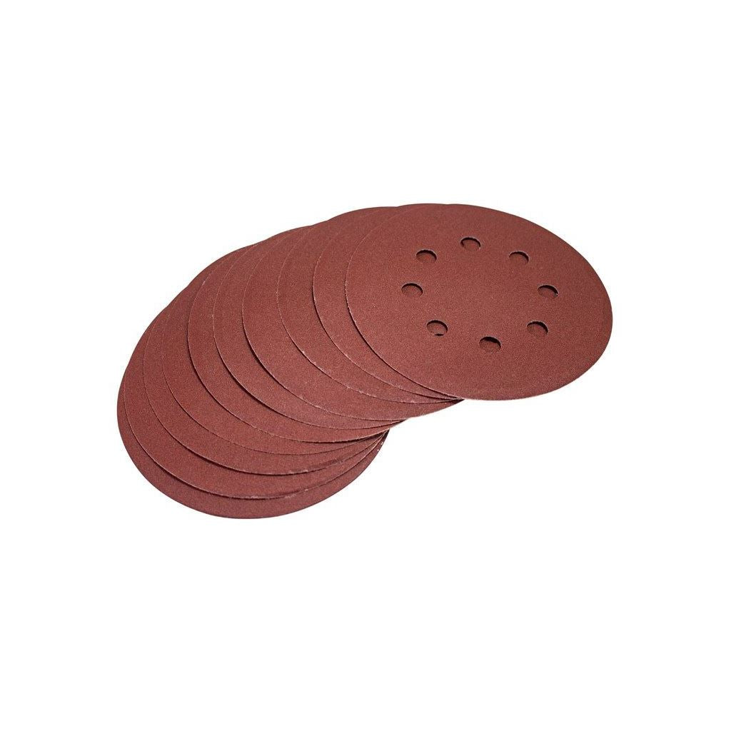 Amtech 10x 125mm Circular Sanding Disk Set Round Hook & Loop  P240 Grit - V4095