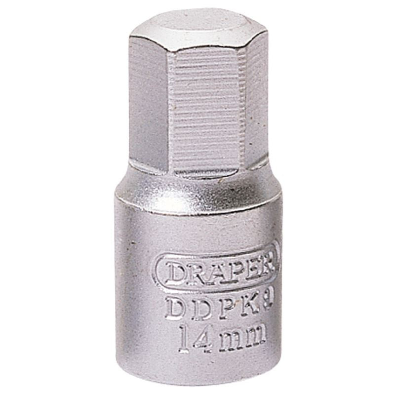 14mm Hexagon 3/8 Square Drive Drain Plug Key Draper 38327