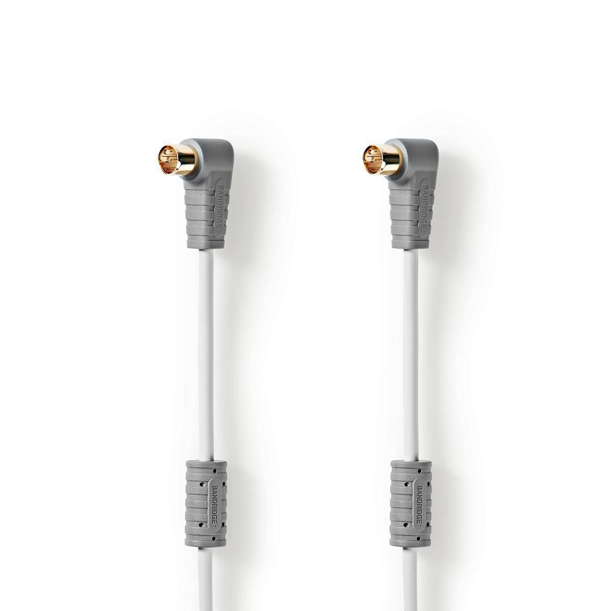 Bandridge Satellite Cable F-Quick Male Angled to F-Quick Male Angled 1m White - BVL9401