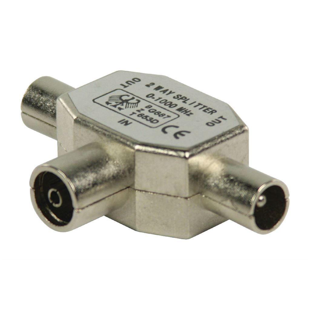 Glaxio Coax T-splitter coax female to 2x coax male metal - CSGP40950ME