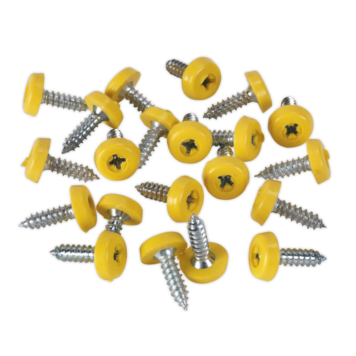 Sealey Numberplate Screw Plastic Head 4.8 x 18mm Yellow Pk of 50 PTNP2