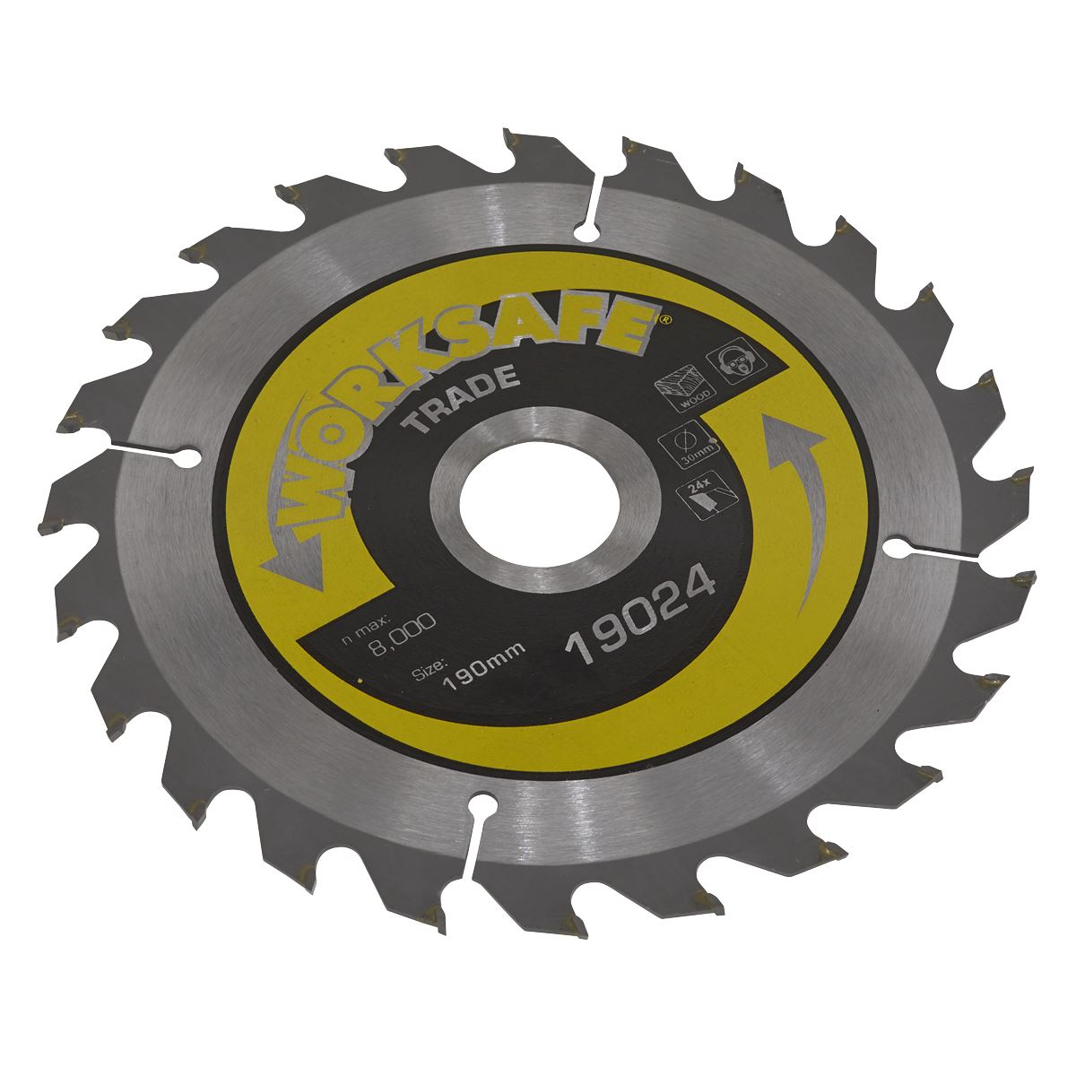 Sealey Trade Circular Saw Blade 190 x 30mm - 24tpu TS19024