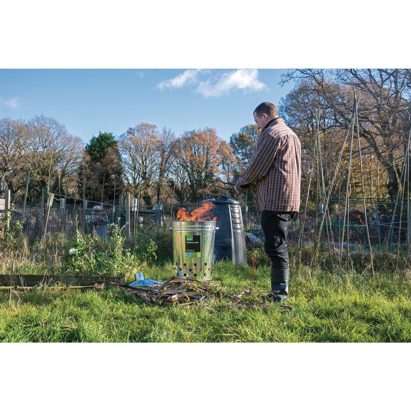 Draper metal Galvanised Garden Waste Incinerator 85L 53253 BARGAIN ONLY £20.00