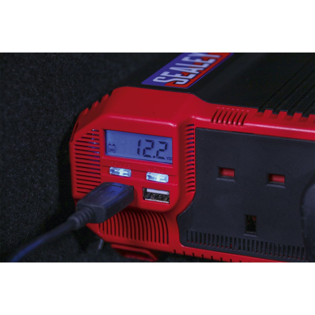 Sealey Power Inverter Modified Sine Wave 1100W 12V DC - 230V 50Hz PI1100