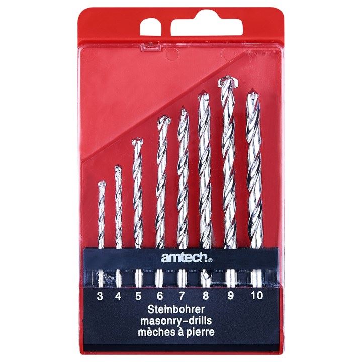 8x Pro Masonry Drill Set 3-10mm Heavy Duty Cold Forged Steel Tungsten Carbide