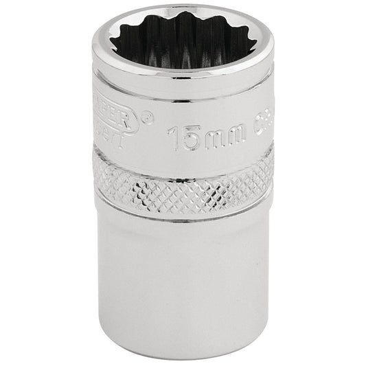 Draper Expert Quality 1/2" Square Drive Hi-Torq 12 Point Socket - 15mm - 33136