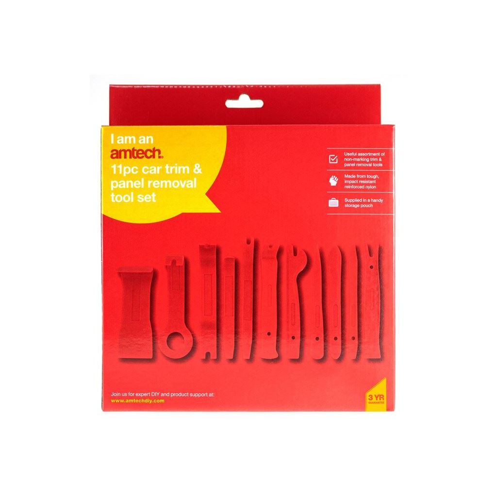 Amtech 11 Piece Car Body Panel Moulding Trim & Door Panel Clip Removal Tool Kit - J1945