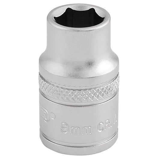 Draper Expert Quality Chrome 3/8" Square Drive 6 Point Metric Socket - 9mm - 16534