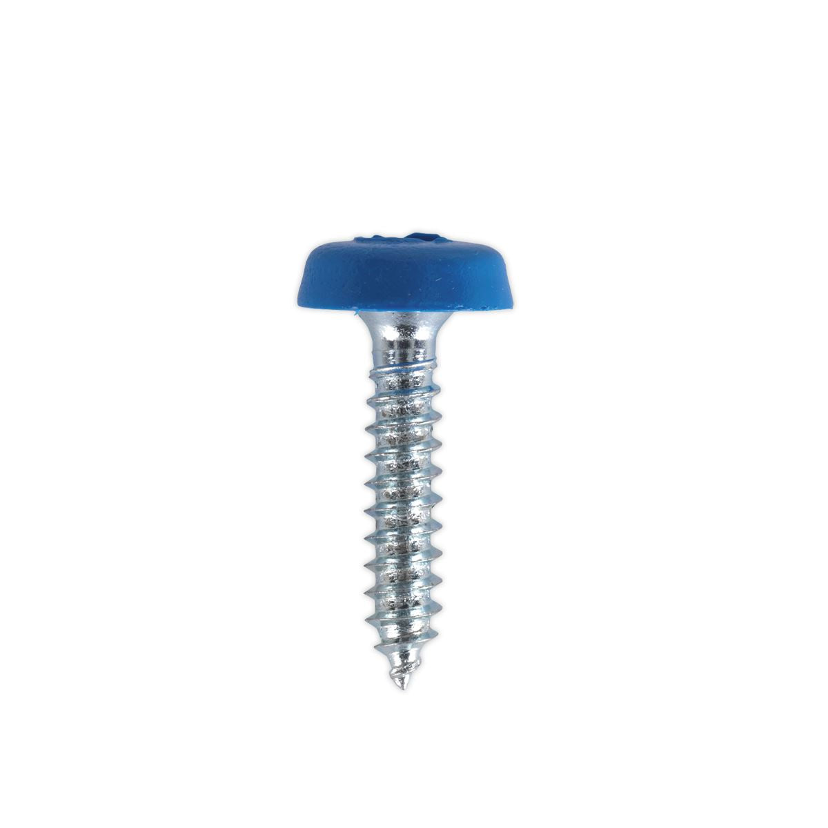 Sealey Numberplate Screw Plastic Head 4.8 x 24mm Blue Pack of 50 PTNP8