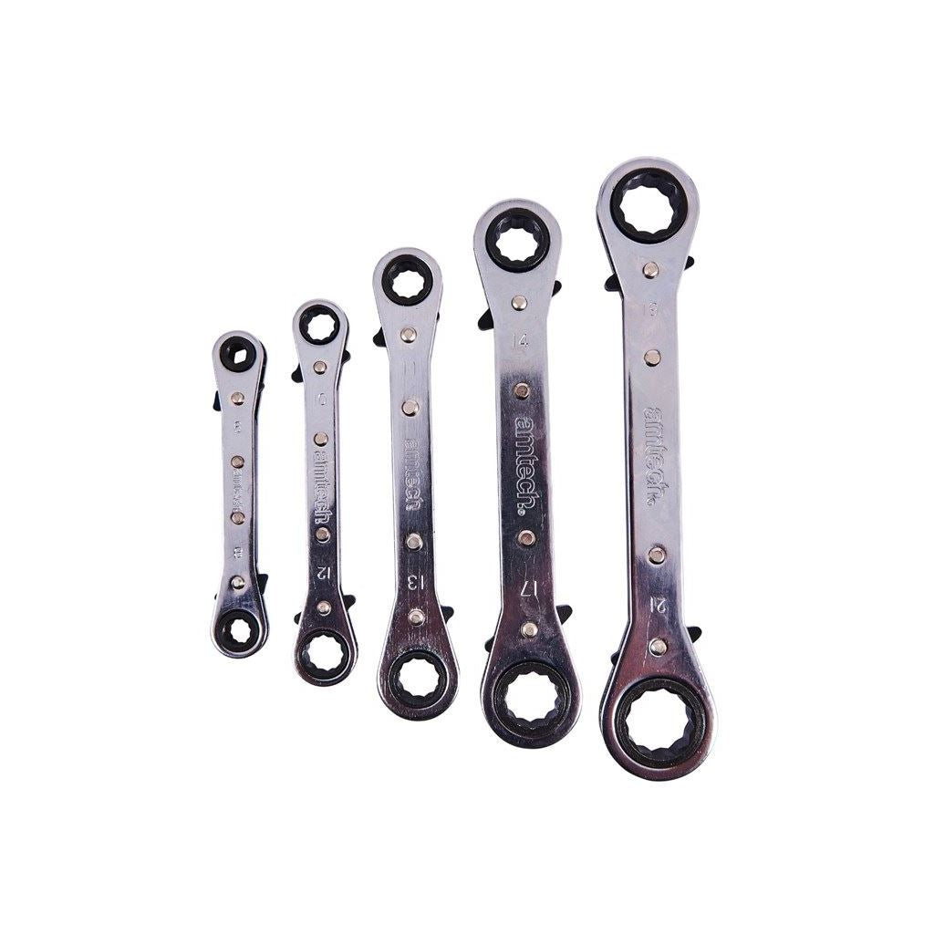 5 Piece Ring Ratchet Spanner Set 6-21mm Diy Tool Wrench Mechanic Garage Imperial - K1500