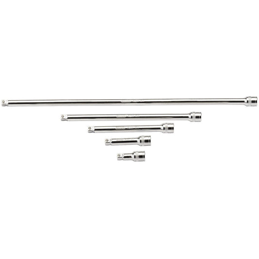 Draper Expert 3/8" Square Drive Satin Chrome Wobble Extension Bar Set (5 Piece) - 16768