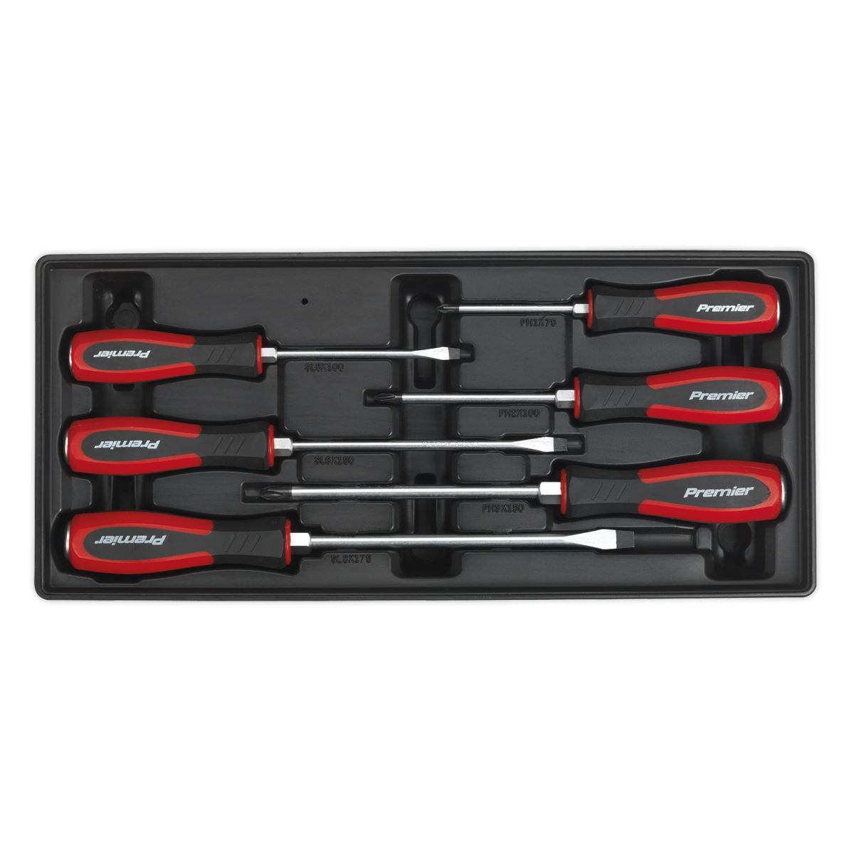 Sealey Tool Tray with Hammer-Thru Screwdriver Set 6pc TBT29
