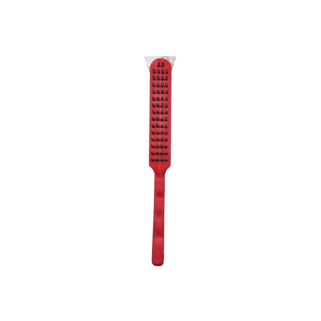 275mm Length Wire Brush & Scraper Remove Rust Plastic Handle DIY Garage Workshop - S3675