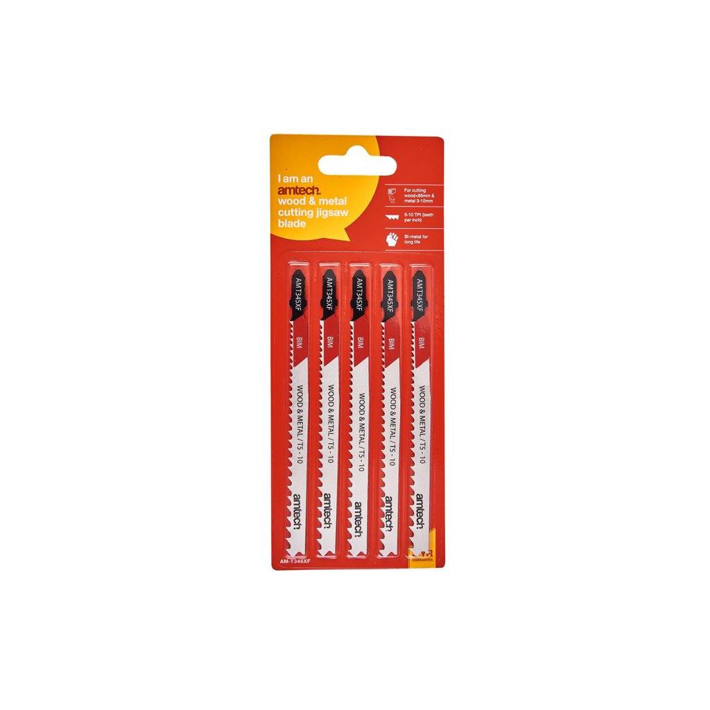 Amtech 5 Piece Wood & Metal Jigsaw Blade Set (Amt345Xf) - M1616