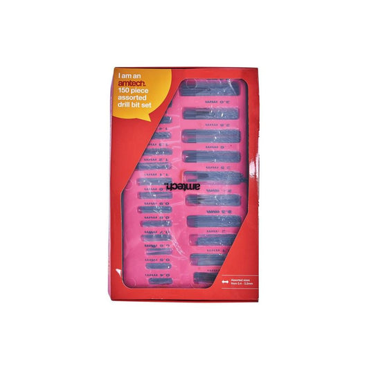 Amtech 150 Piece Assorted Drill Bit Set - F2990