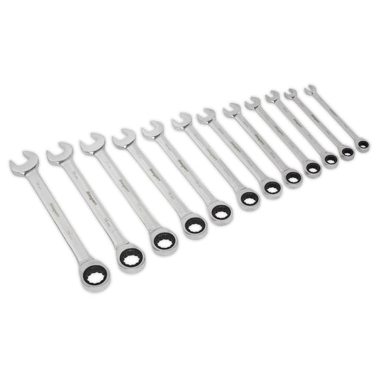 Sealey Ratchet Combination Spanner Set 12pc Metric S0634