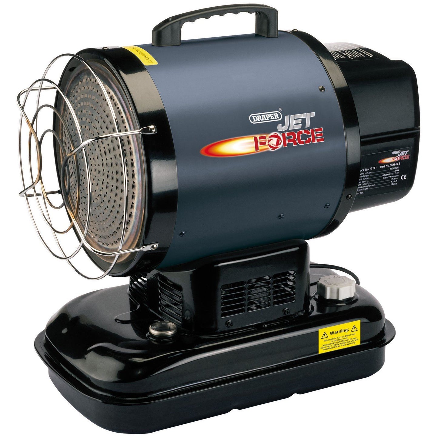 Draper Jet Force Infrared Diesel and Kerosene Space Heater, 60,000 BTU/17 kW - 17111