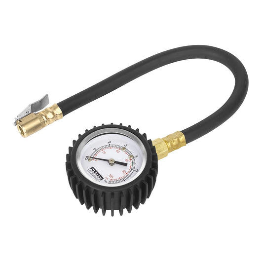 Sealey Tyre Pressure Gauge with Clip-On Chuck 0-7bar(0-100psi) TST/PG6